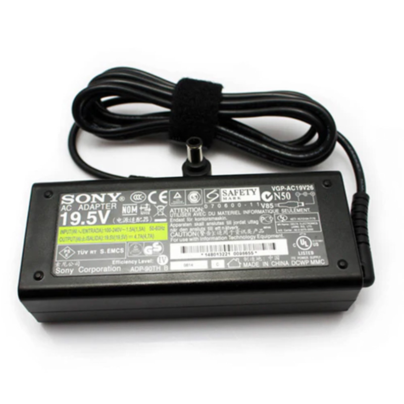 Original Sony 19.5V 4.7A 90W Laptop AC Adapter Chager VGP-AC19V35, 6.5*4.4mm